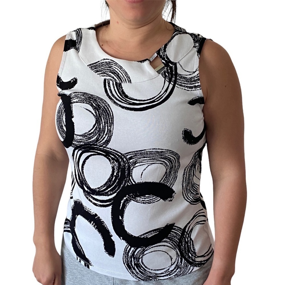 Rafaella Hypnotic Daydream Blouse White and Black Size S - Picture 7 of 7